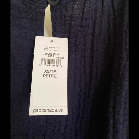 Gap Sleeveless Tiered Elastic Waist Belted Navy Blue Cotton Mini Dress Sz XS\TP - Picture 11 of 12